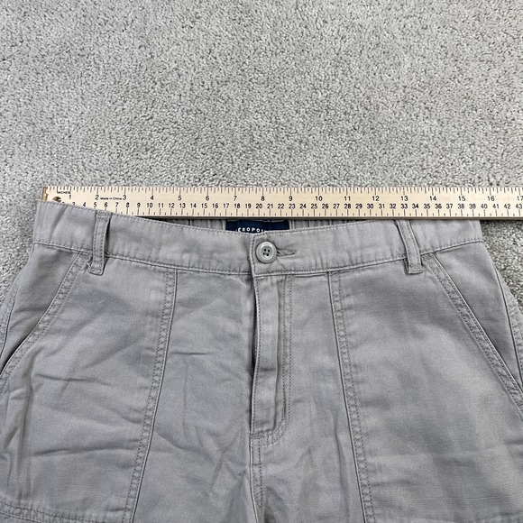 Aeropostale Pants Womens Medium Short Grey Canvas Utility Cargo Wide Leg Baggy - Picture 6 of 16